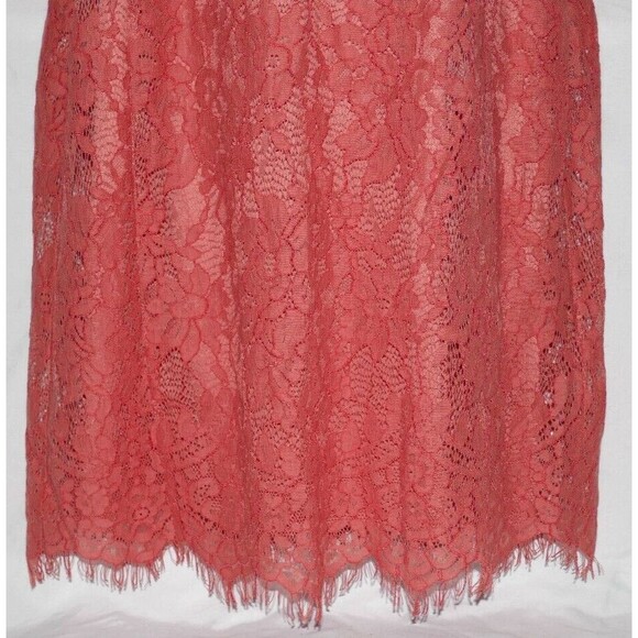 Simply Styled Lace Overlay Sheath Faded Rose Coral Cocktail Dress Size L NWT - Picture 4 of 11